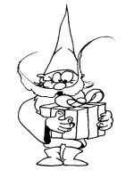 A coloring page of gnomes